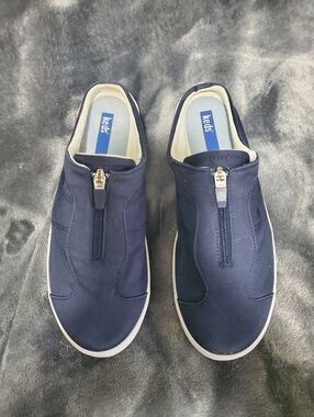 Keds Womens Navy Zip-Front Slip-On Shoes Size 7